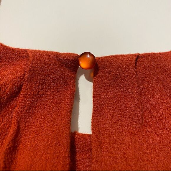 THML Orange Embroidered Hem Pleated Halter Boho Mini Dress Women's Size XS - Picture 13 of 15